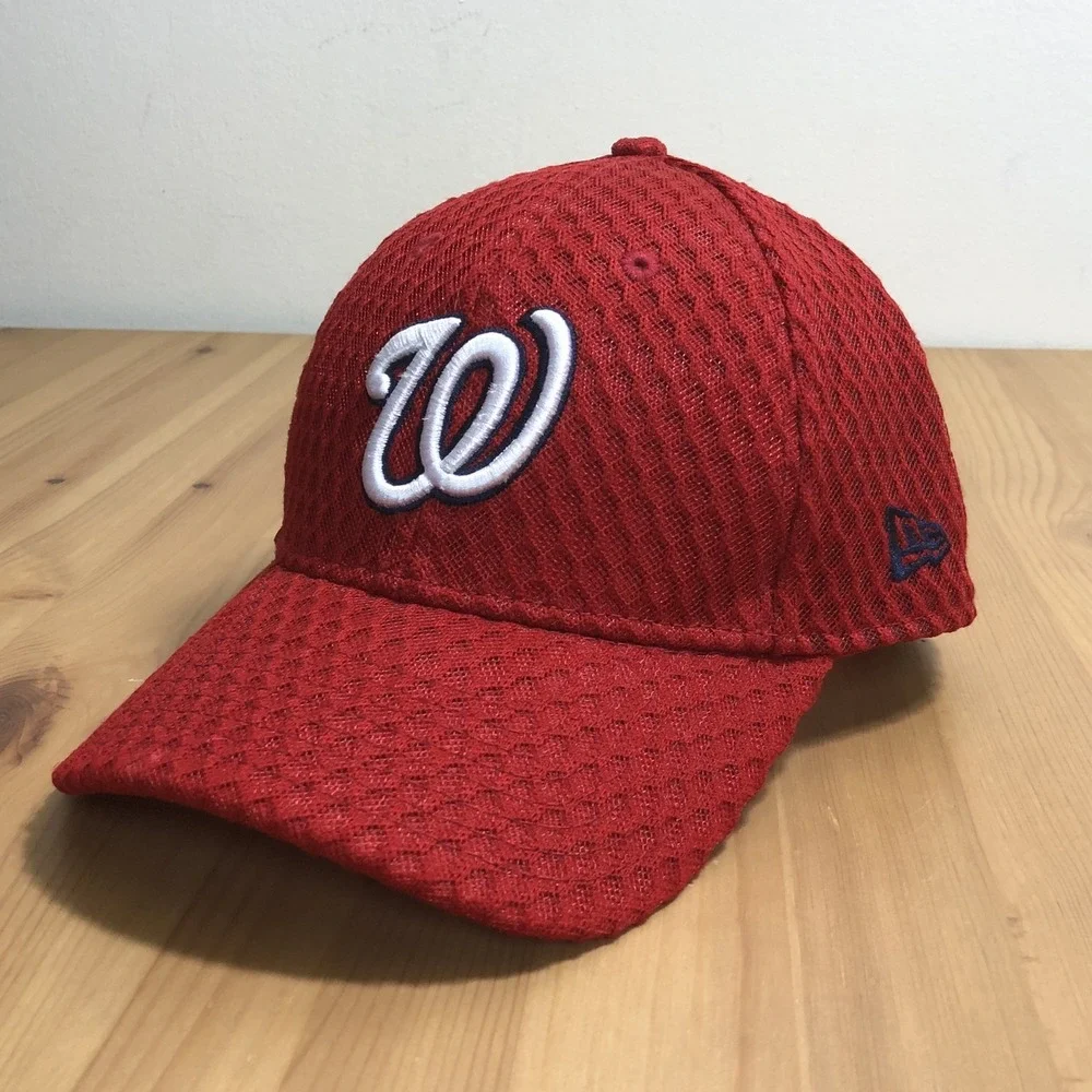 Washington Nationals MLB New Era Mesh Textured Hat Cap One Size Red Baseball